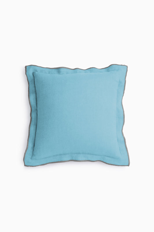 Linen Grey Needled Cushion Cover-Moody Blue