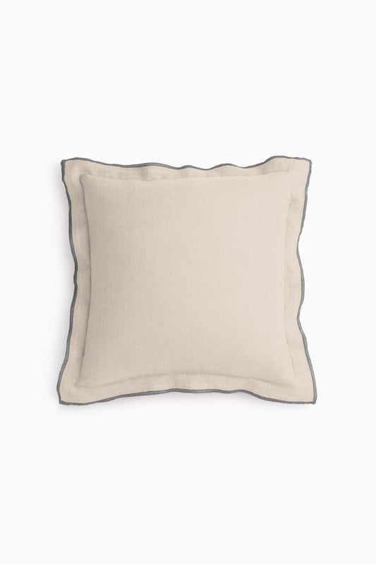 Linen Grey Needled Cushion Cover-Oatmeal