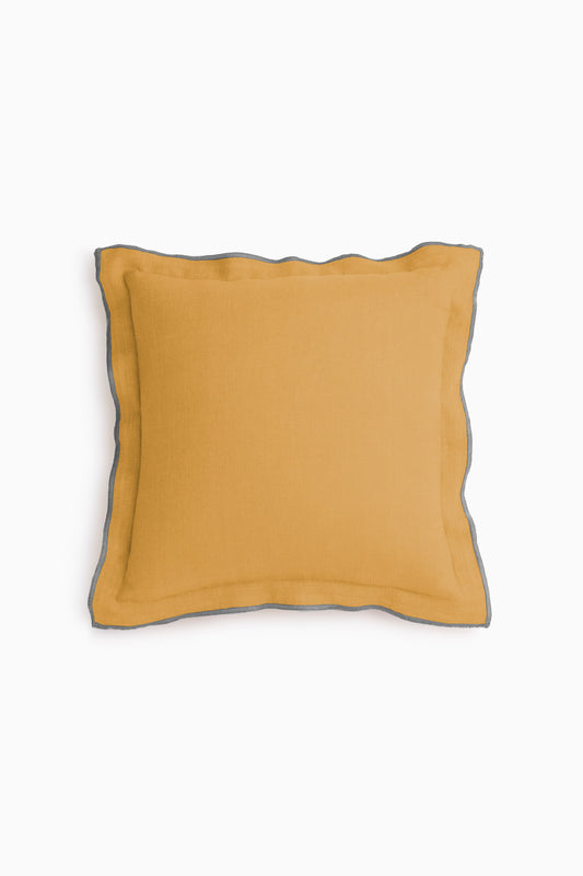 Linen Grey Needled Cushion Cover-Dusty Gold