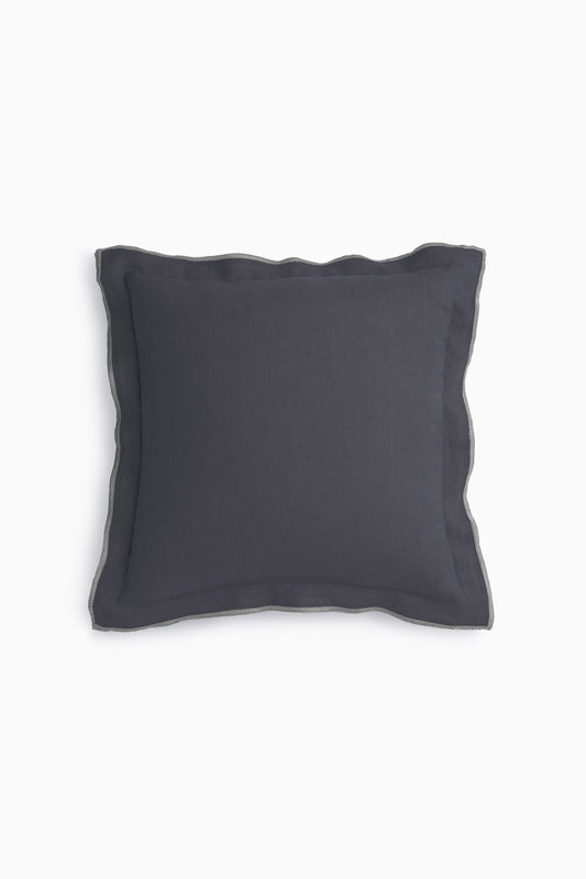 Linen Grey Needled Cushion Cover-Charcoal Grey