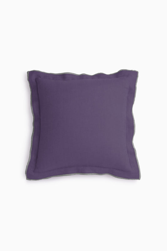 Linen Grey Needled Cushion Cover-Blackberry Wine