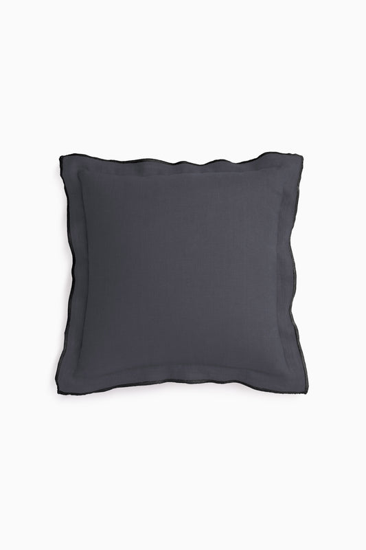 Linen Black Needled Cushion Cover-Charcoal Grey