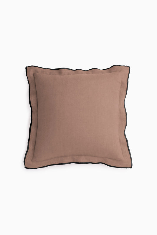 Linen Black Needled Cushion Cover-Sandy Beige