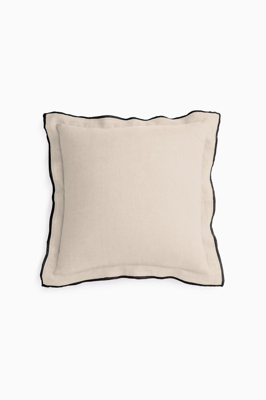 Linen Black Needled Cushion Cover-Oatmeal