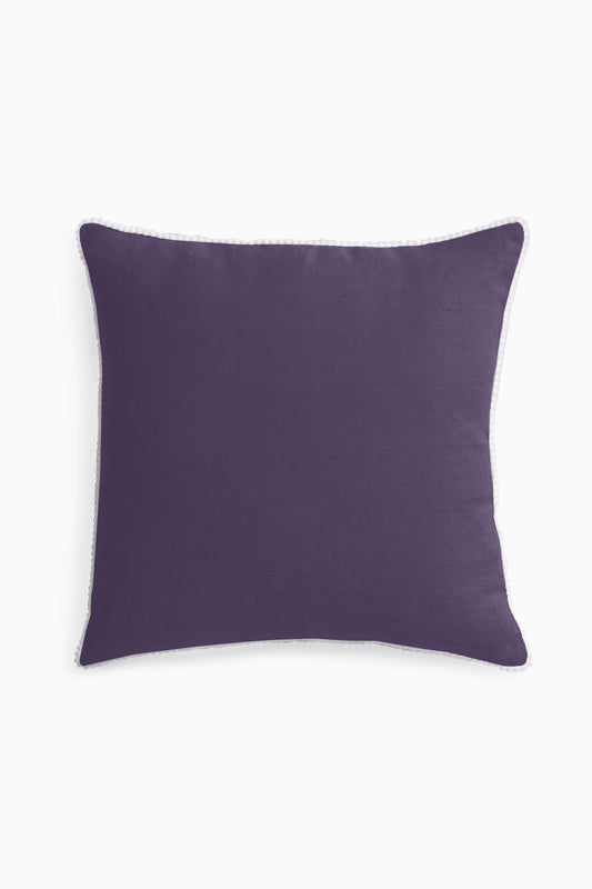 Linen Delight Lace Cushion Cover-Blackberry Wine