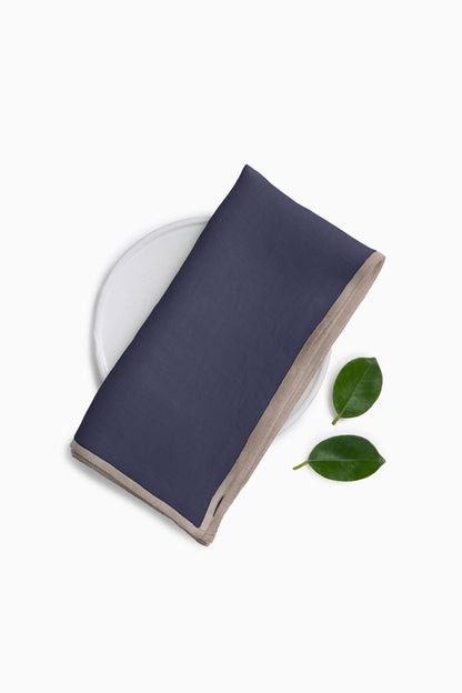 Linen Natural Needled Napkin Set-Indigo Blue