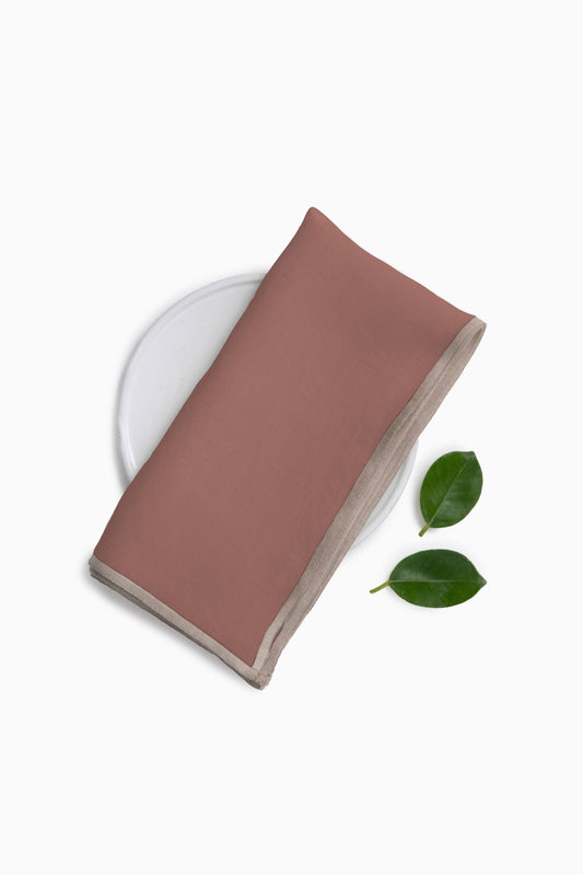 Linen Natural Needled Napkin Set-Cinnamon Brown