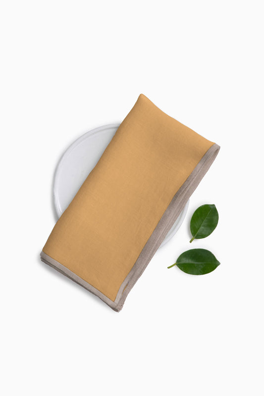 Linen Natural Needled Napkin Set-Dusty Gold