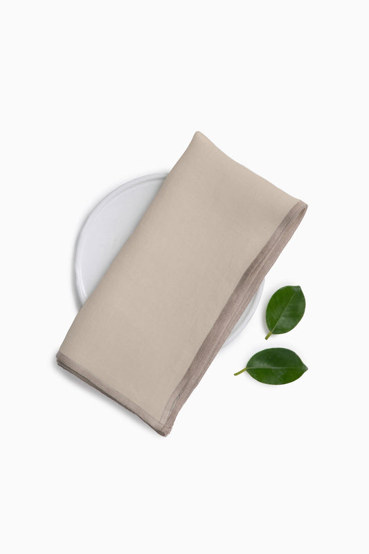 Linen Natural Needled Napkin Set-Oatmeal