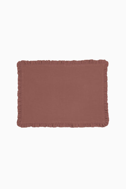 Linen Ruffle Medley Placemat Set-Charcoal Grey