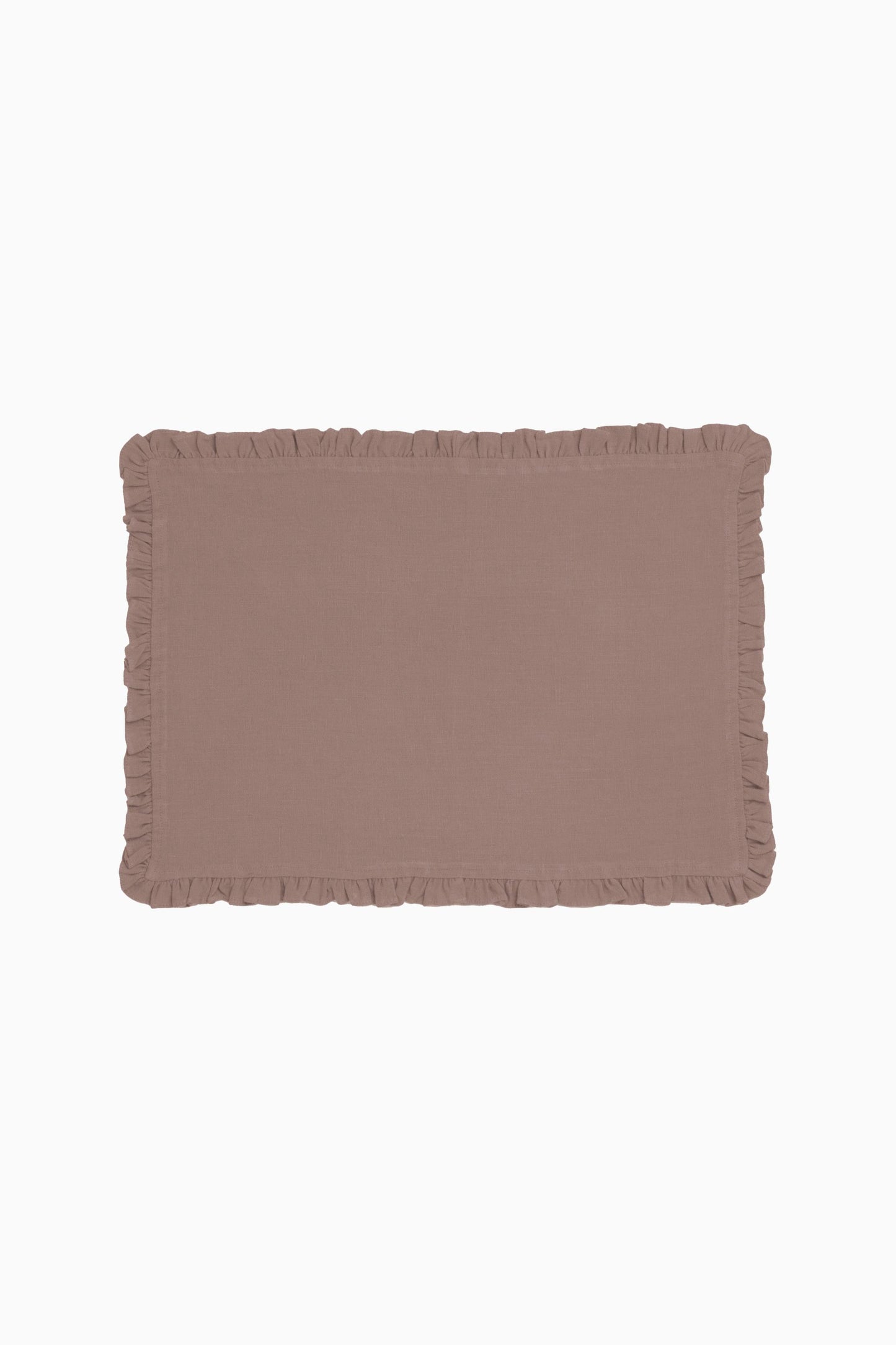 Linen Ruffle Medley Placemat Set-Charcoal Grey