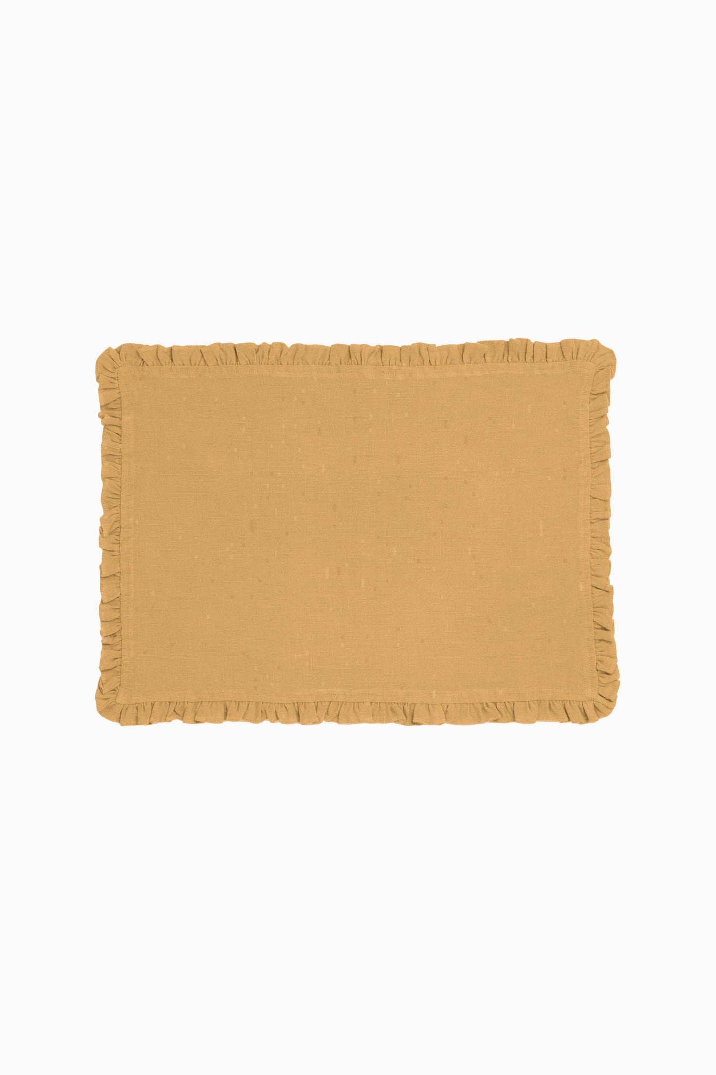 Linen Ruffle Medley Placemat Set-Dusty Gold