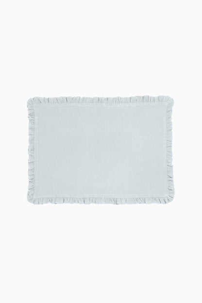 Linen Ruffle Medley Placemat Set-Charcoal Grey