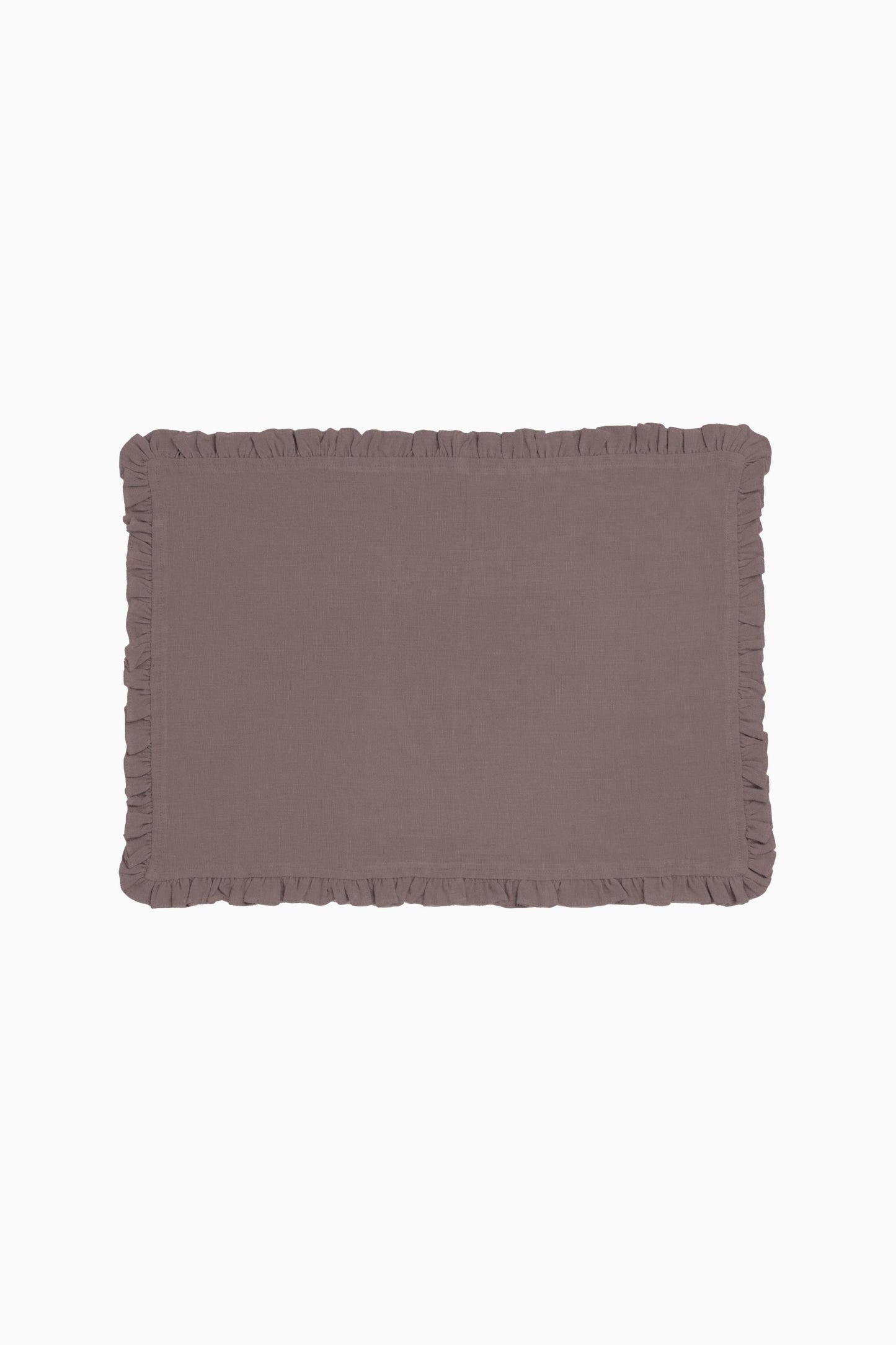 Linen Ruffle Medley Placemat Set-Charcoal Grey