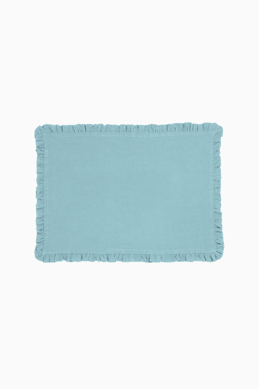 Linen Ruffle Medley Placemat Set-Moody Blue