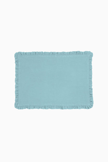 Linen Ruffle Medley Placemat Set-Bottle Green