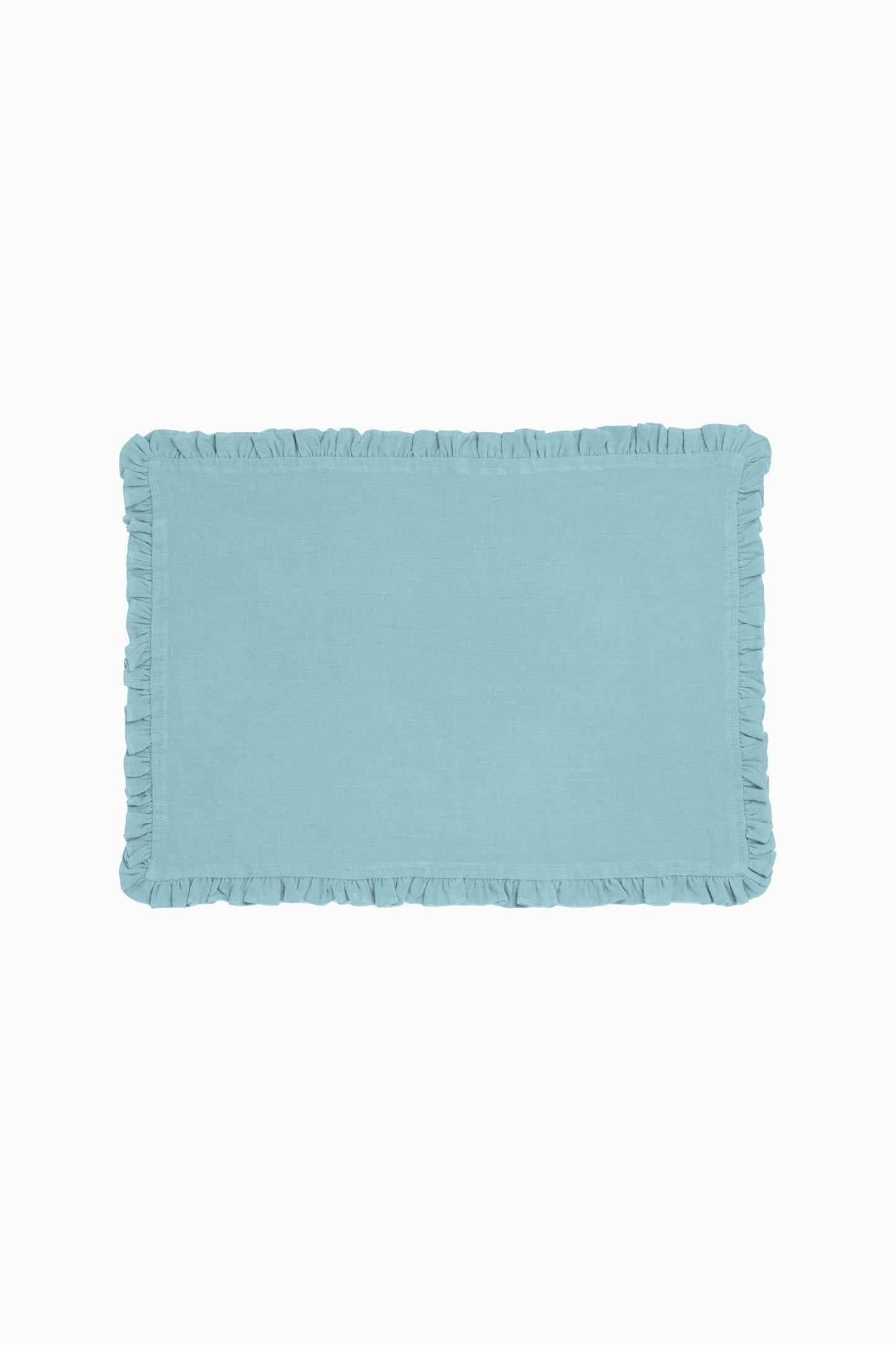 Linen Ruffle Medley Placemat Set-Charcoal Grey