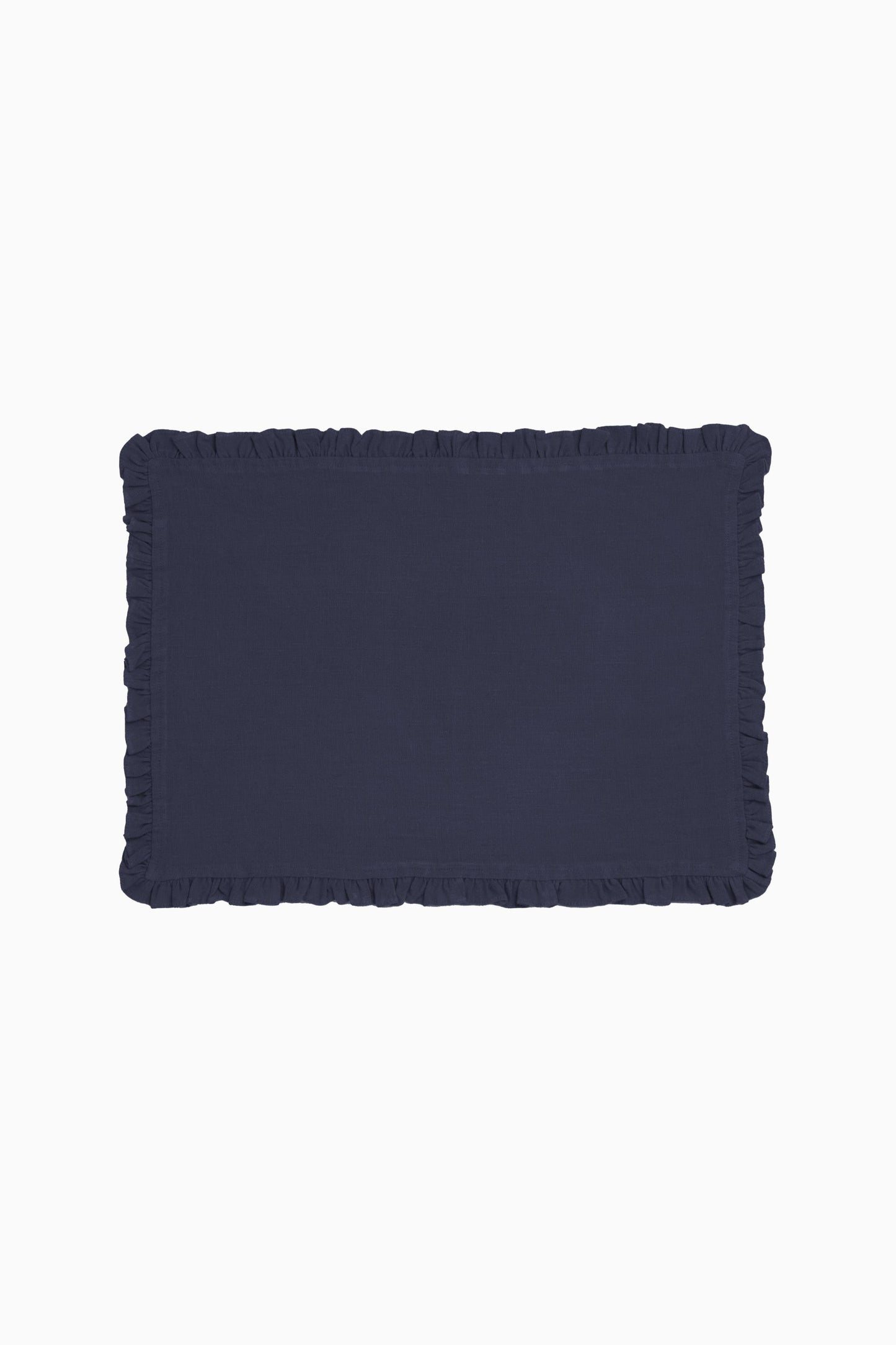 Linen Ruffle Medley Placemat Set-Charcoal Grey