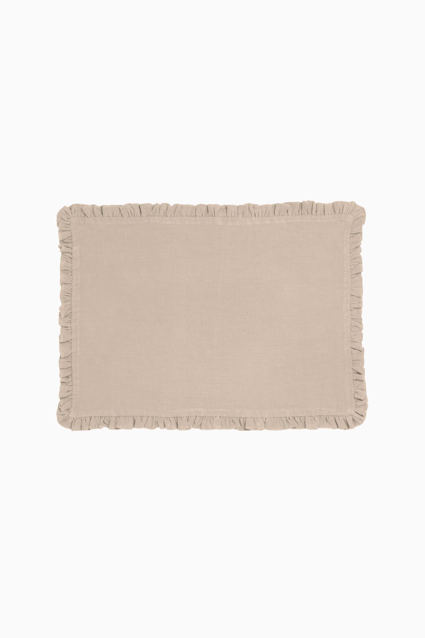 Linen Ruffle Medley Placemat Set-Charcoal Grey