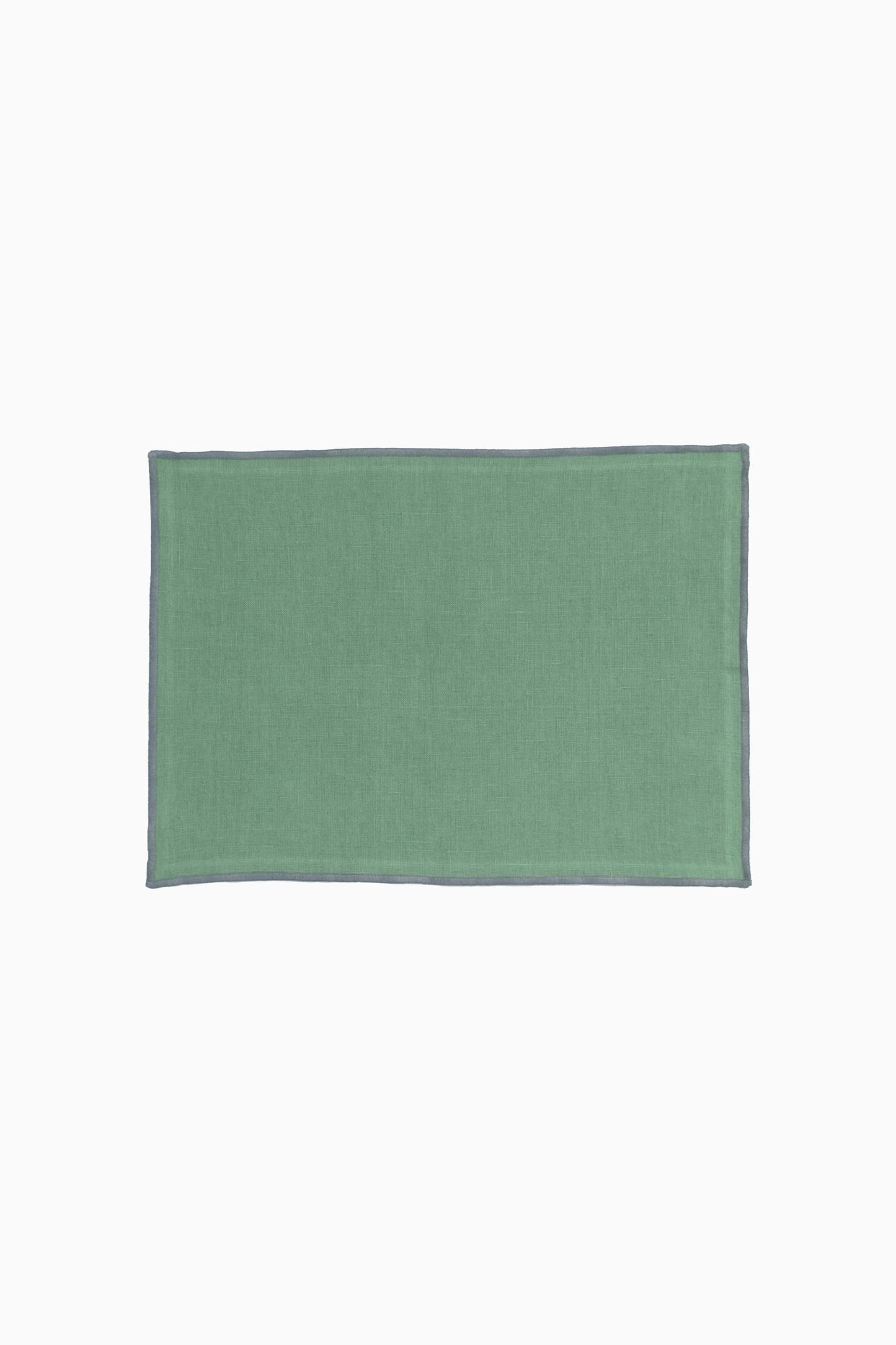 Linen Grey Needled Placemat Set-Retro Green