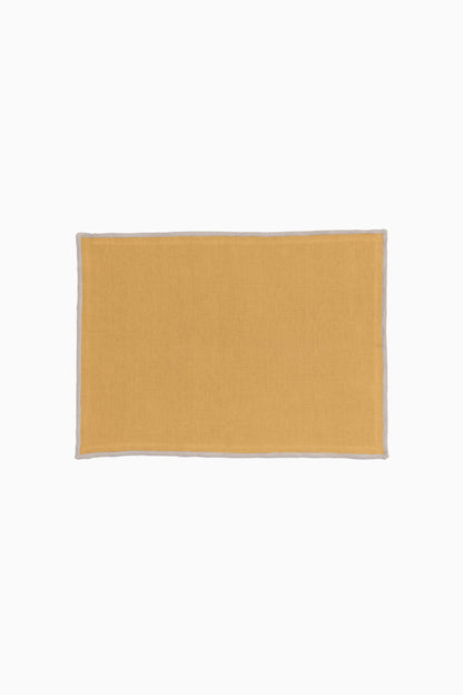 Linen Natural Needled Placemat Set-Vanilla Sky