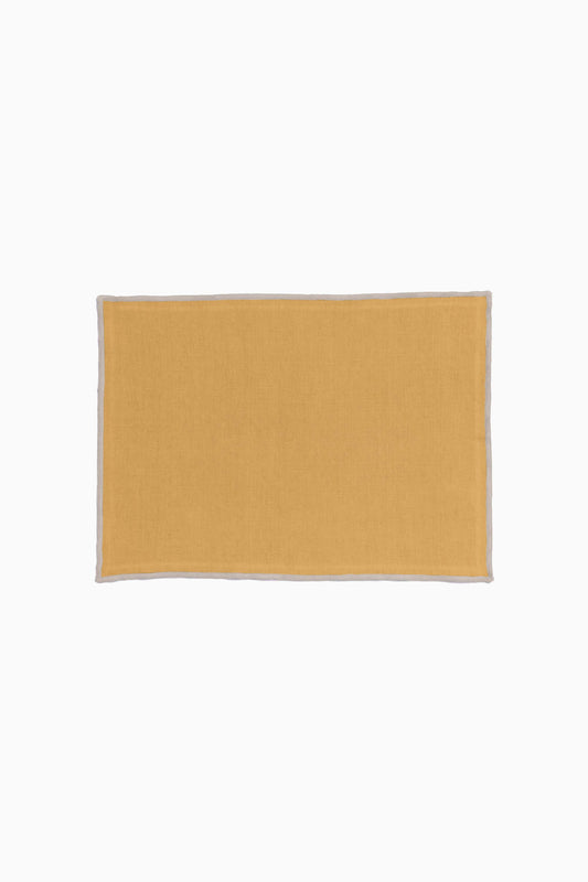 Linen Natural Needled Placemat Set-Dusty Gold