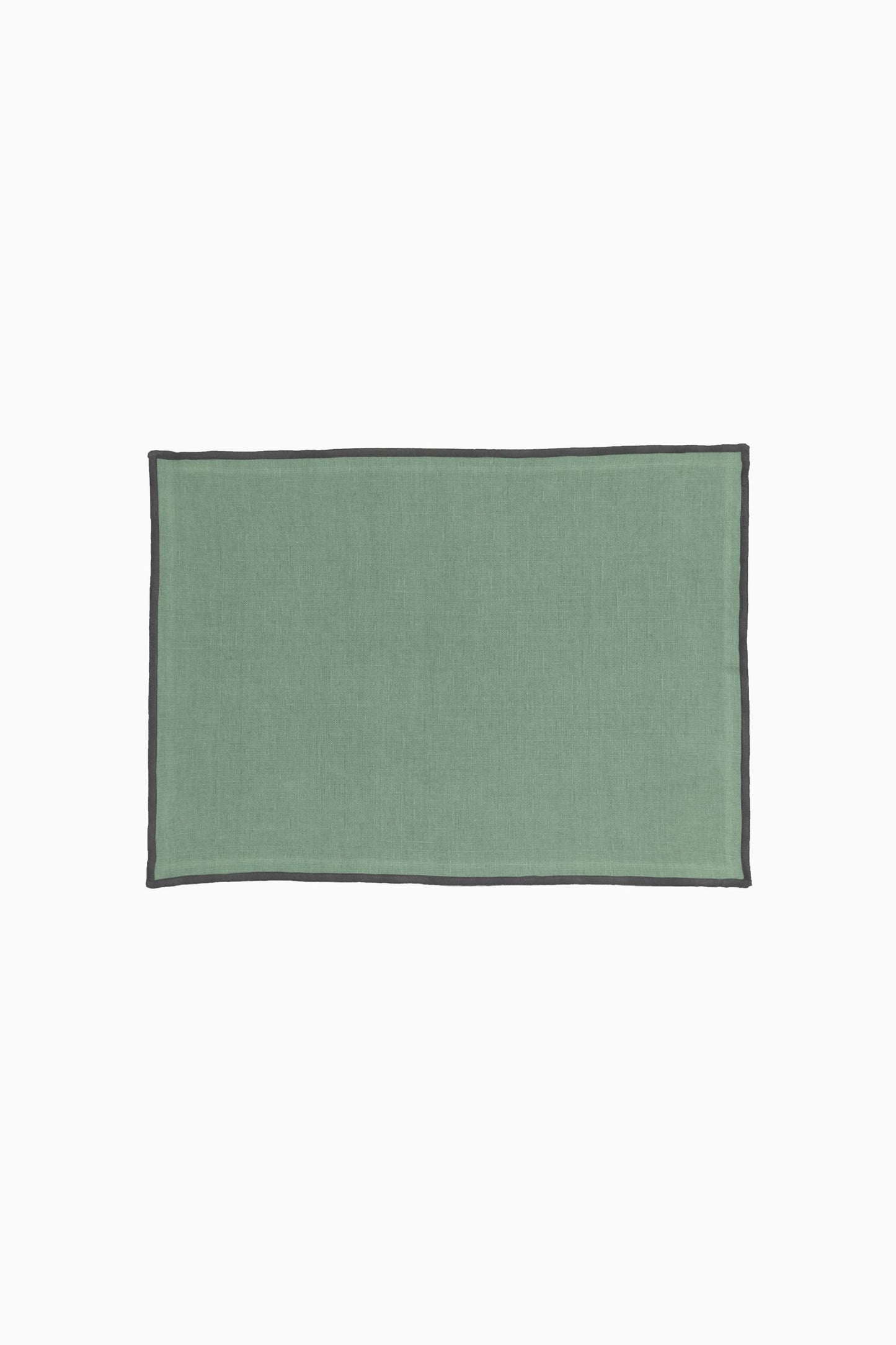 Linen Black Needled Placemat Set-Retro Green