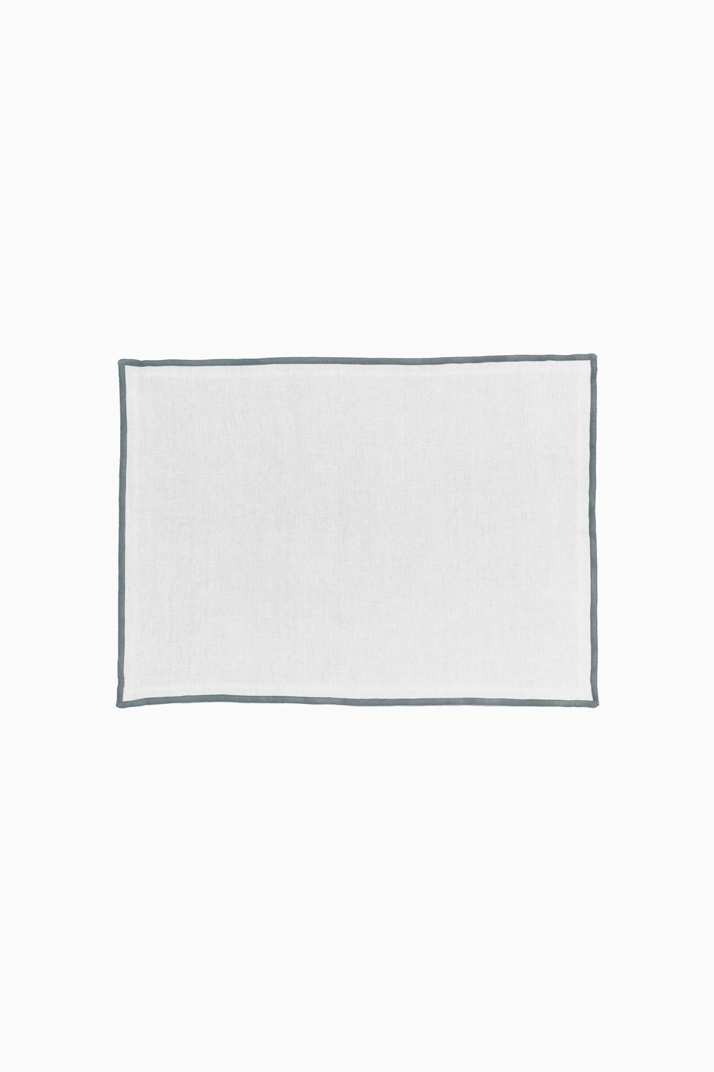 Linen Grey Needled Placemat Set-Angora White