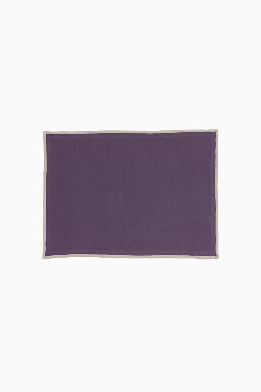 Linen Natural Needled Placemat Set-Blackberry Wine