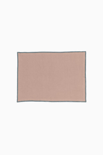 Linen Grey Needled Placemat Set-Blackberrry Wine