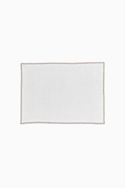 Linen Natural Needled Placemat Set-Angora White