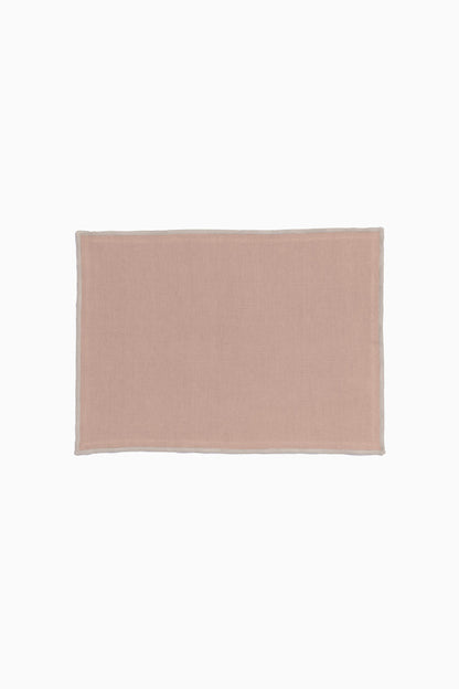 Linen Natural Needled Placemat Set-Vanilla Sky