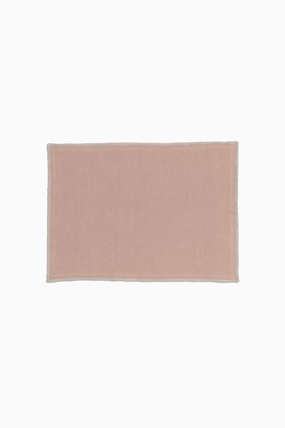 Linen Natural Needled Placemat Set-Cinnamon Brown