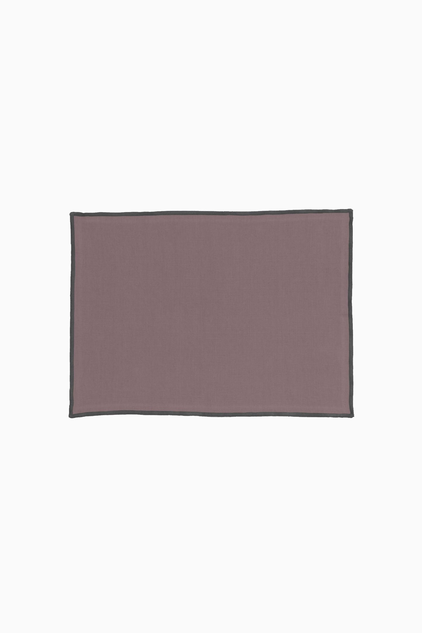 Linen Black Needled Placemat Set-Cinnamon Brown