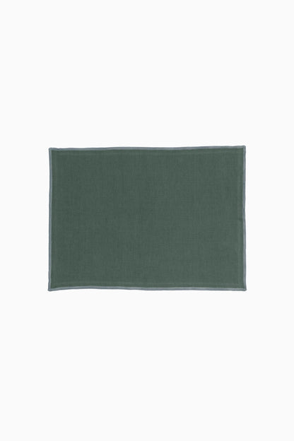 Linen Grey Needled Placemat Set-Blackberrry Wine