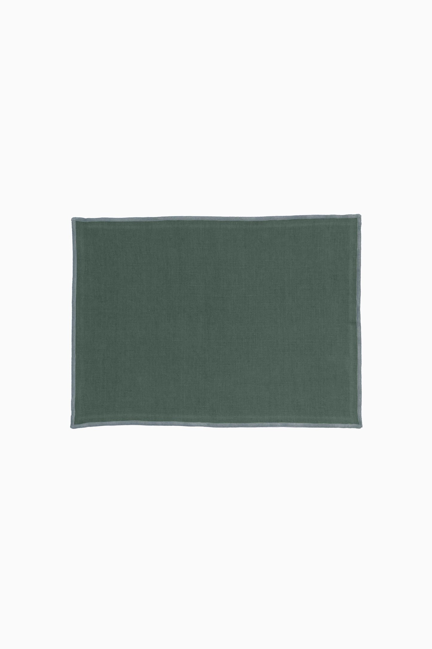 Linen Grey Needled Placemat Set-Retro Green