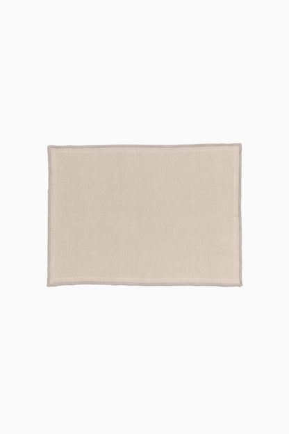 Linen Natural Needled Placemat Set-Vanilla Sky