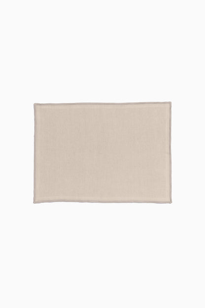 Linen Natural Needled Placemat Set-Cinnamon Brown