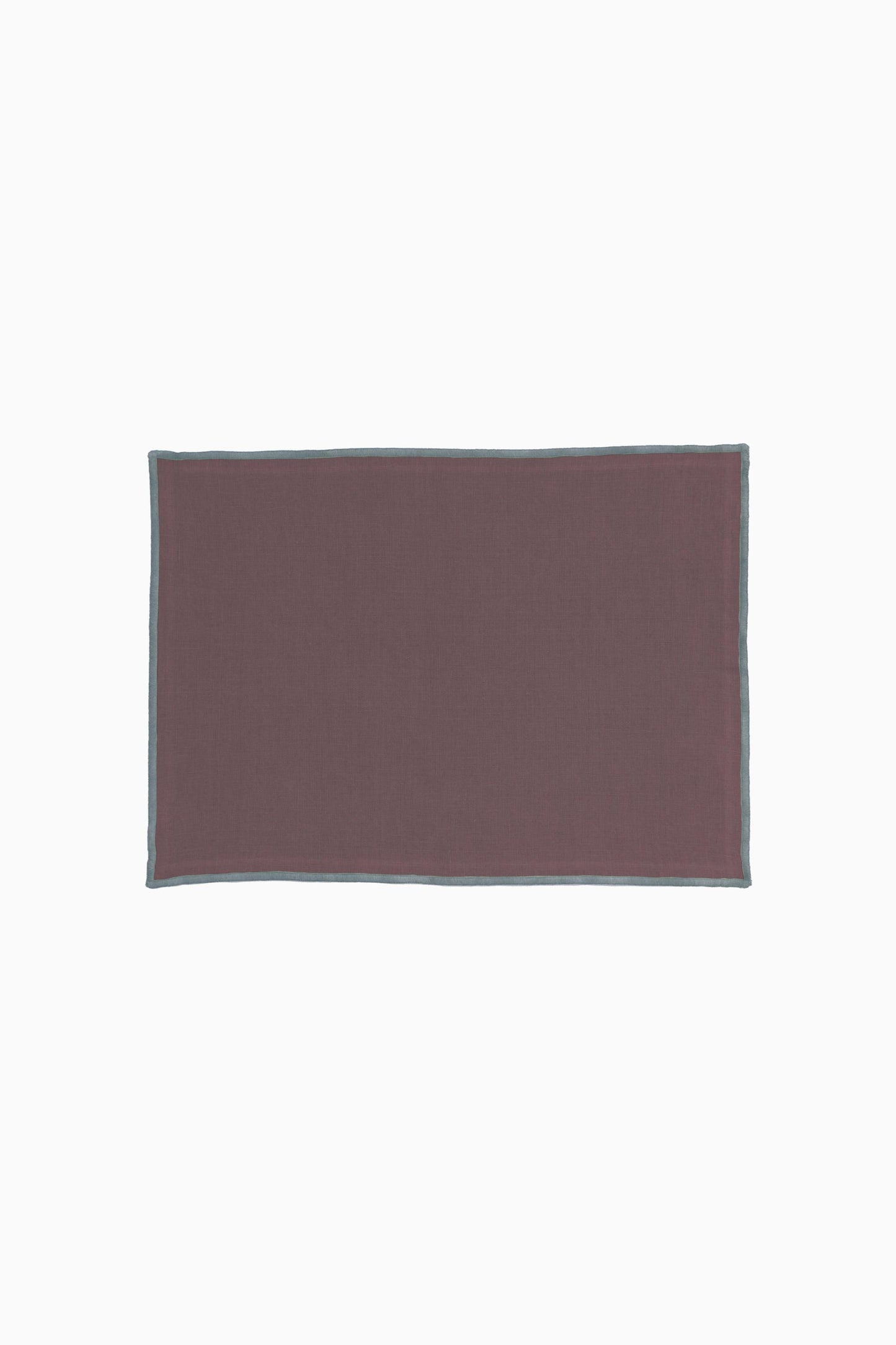 Linen Grey Needled Placemat Set-Blackberrry Wine