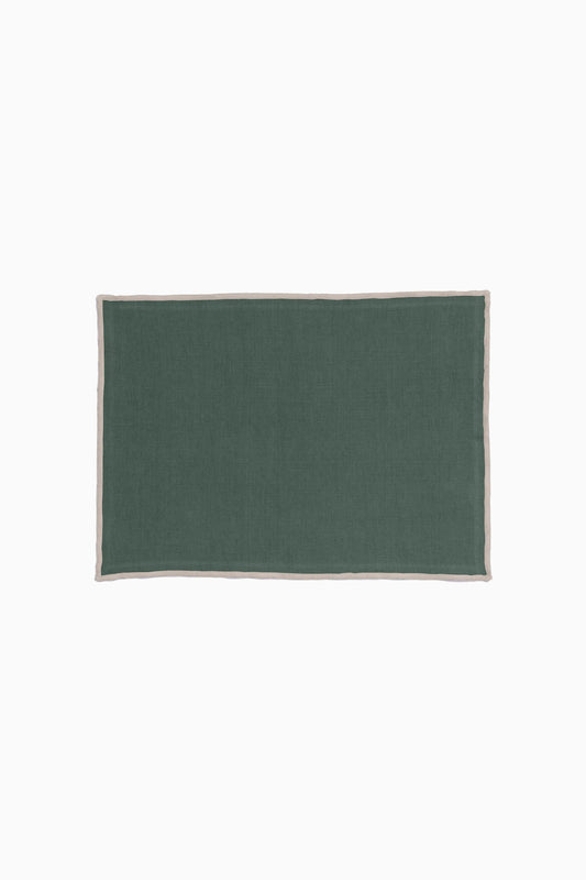 Linen Natural Needled Placemat Set-Bottle Green