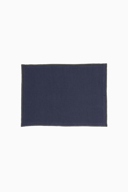 Linen Black Needled Placemat Set-Oatmeal