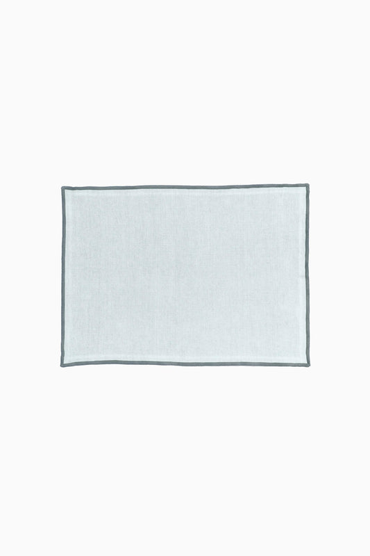 Linen Grey Needled Placemat Set-Vanilla Sky