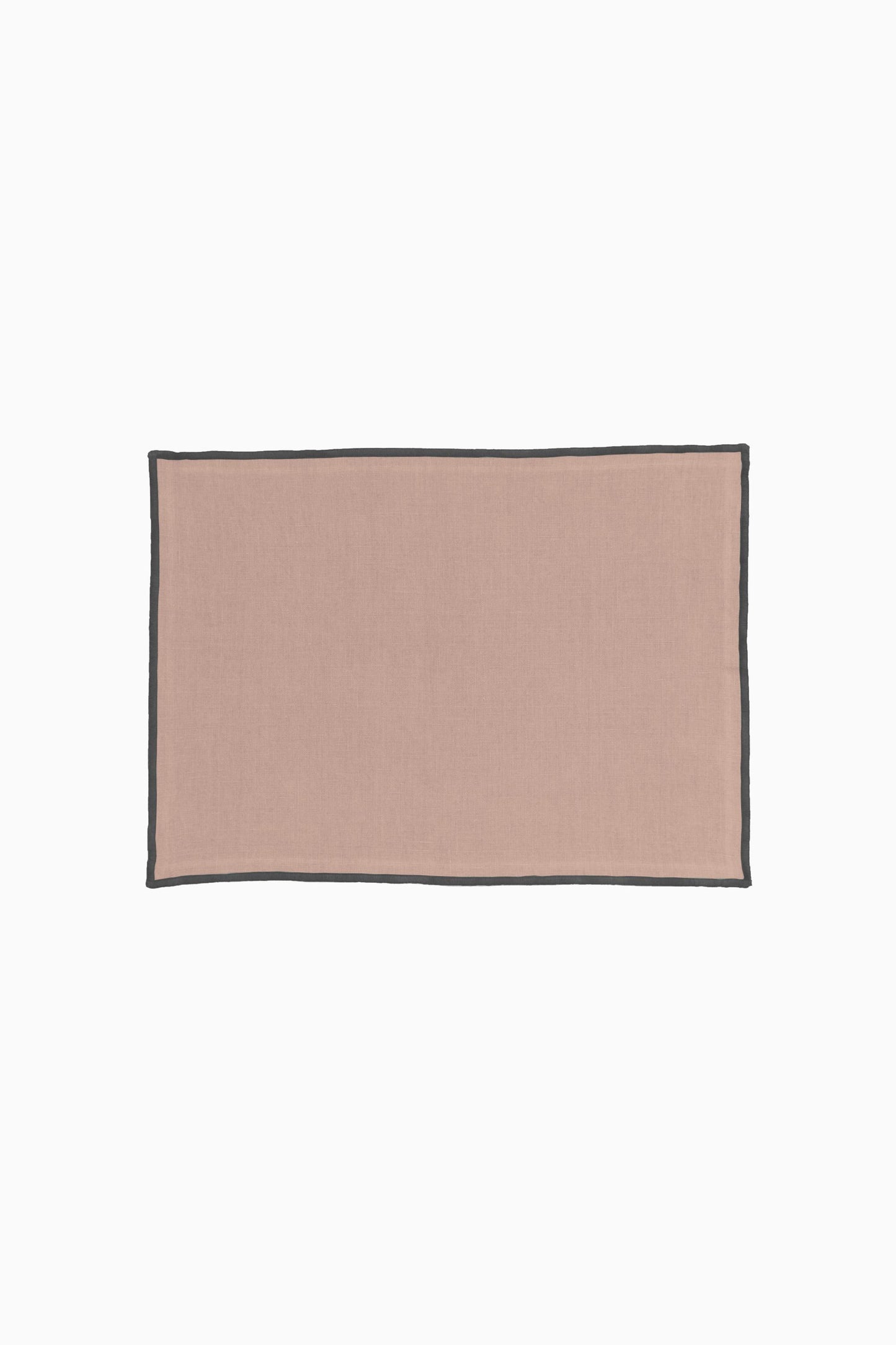 Linen Black Needled Placemat Set-Cinnamon Brown