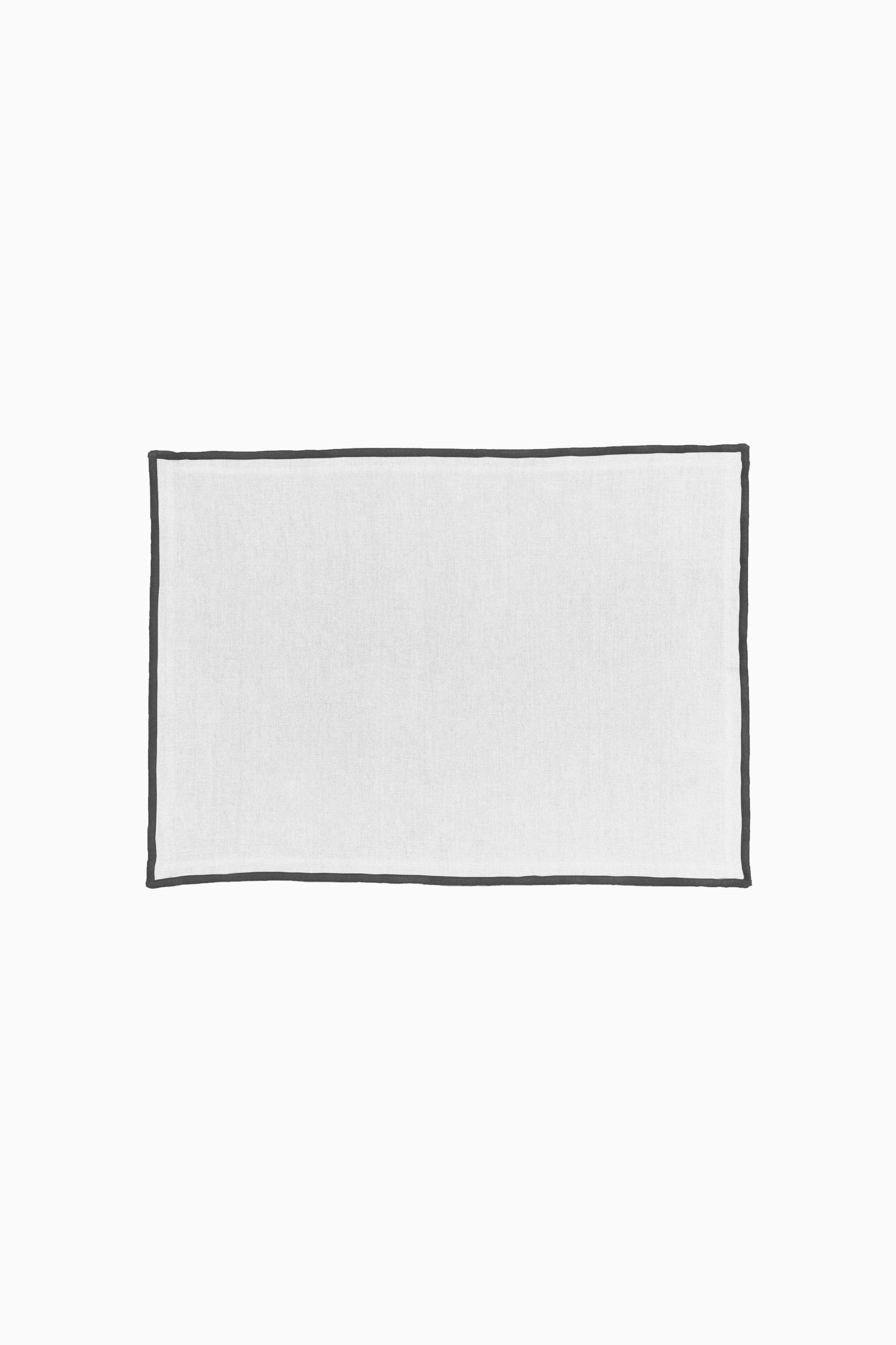 Linen Black Needled Placemat Set