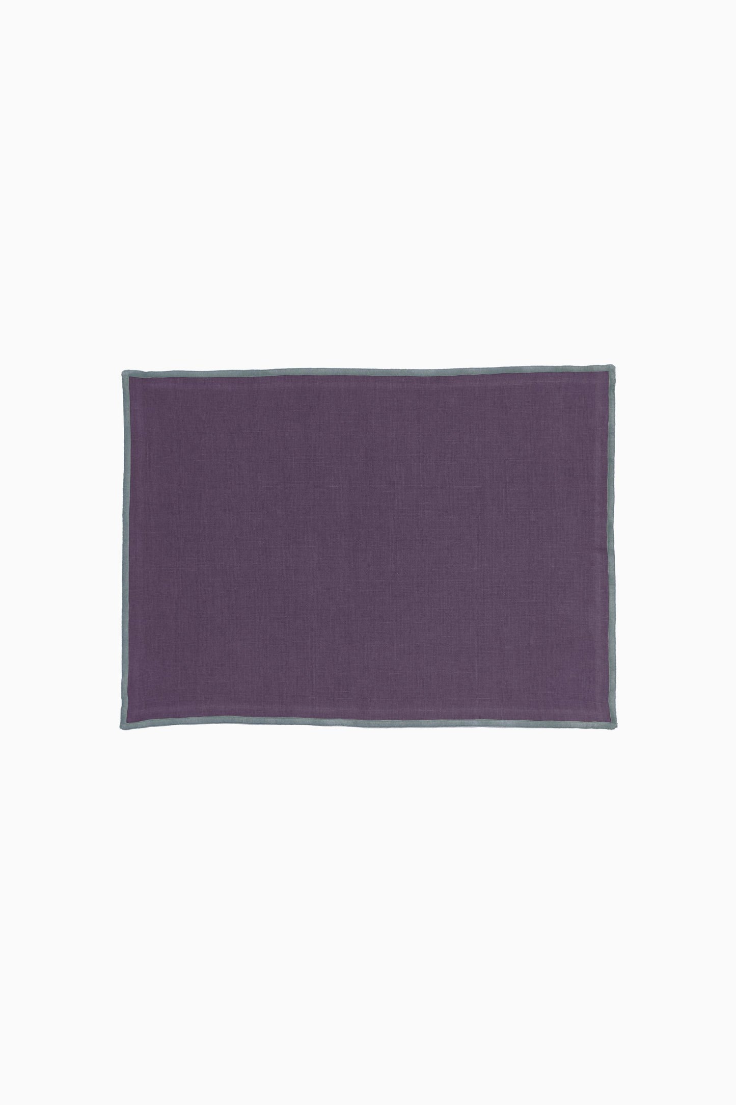 Linen Grey Needled Placemat Set-Blackberrry Wine