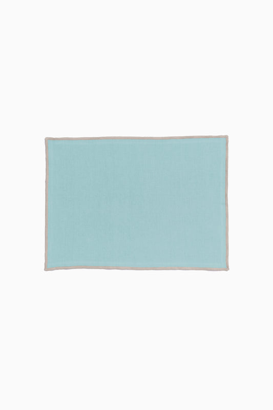 Linen Natural Needled Placemat Set-Moody Blue