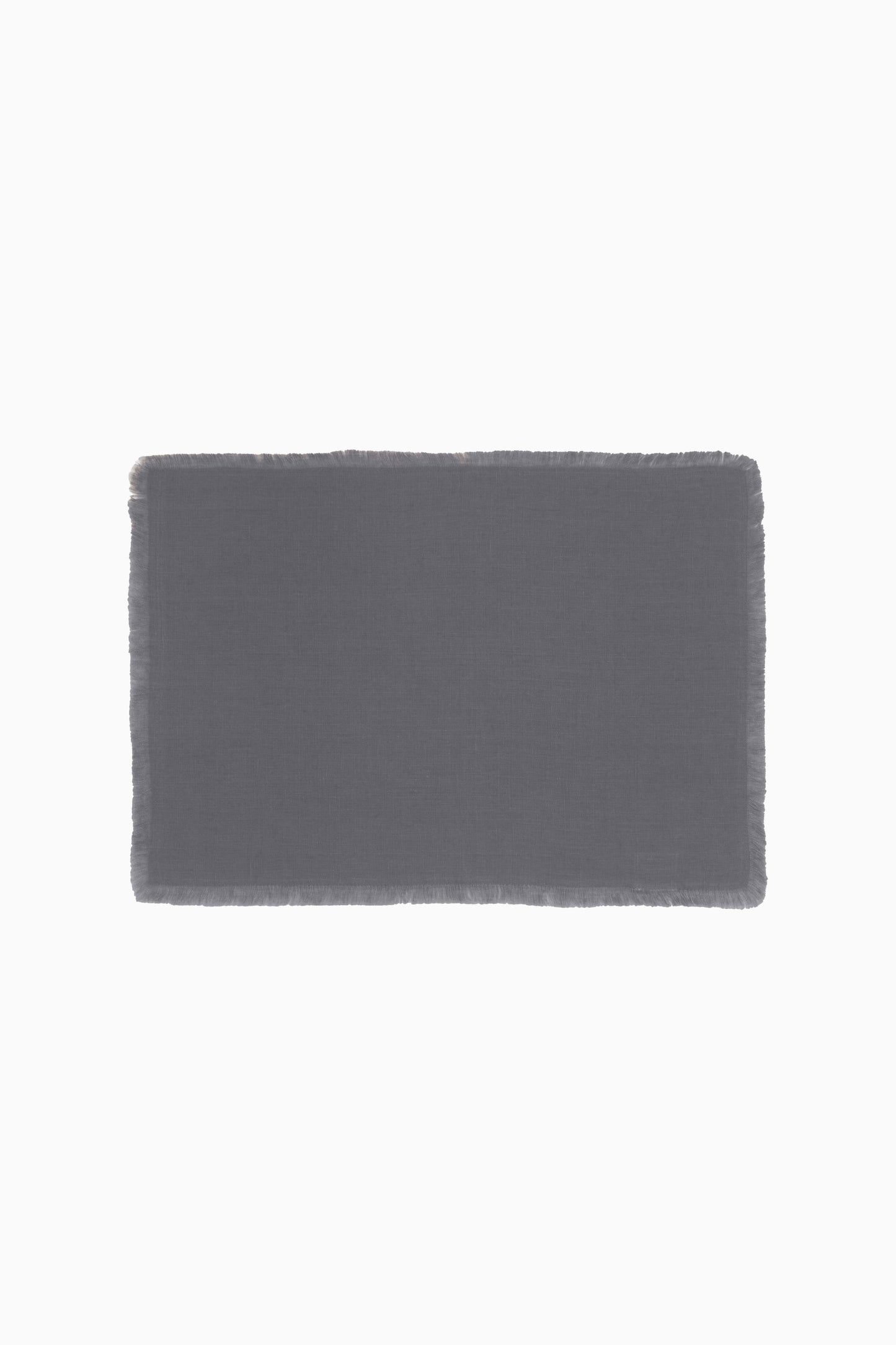 Linen Fringe Me Good Placemat Set-Charcoal Grey