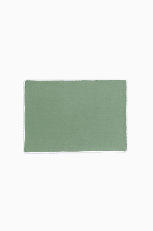 Linen Delight Lace Placemat Set-Retro Green