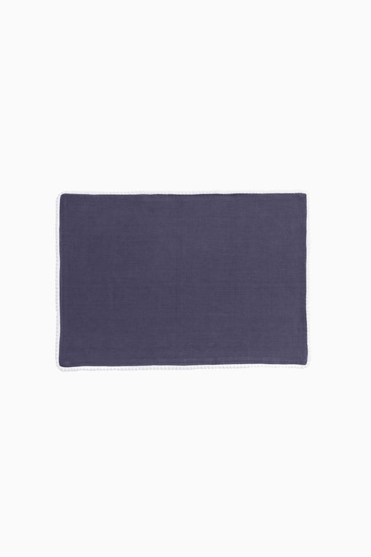 Linen Delight Lace Placemat Set-Indigo Blue