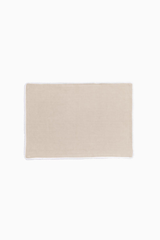 Linen Delight Lace Placemat Set-Oatmeal